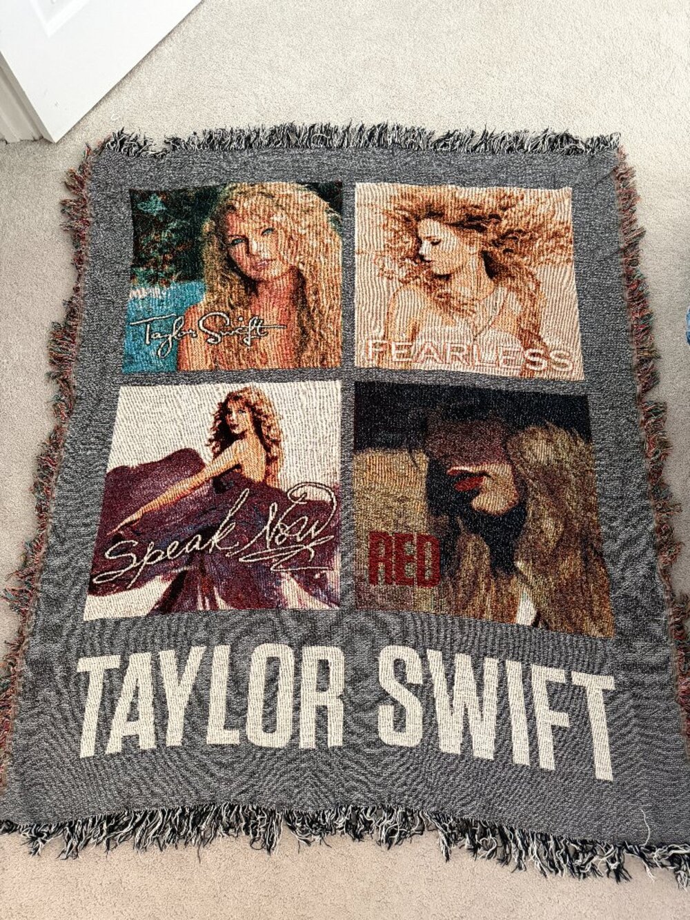 Official Taylor Swift 4-Album "Eras" Woven Tapestry Throw Blanket